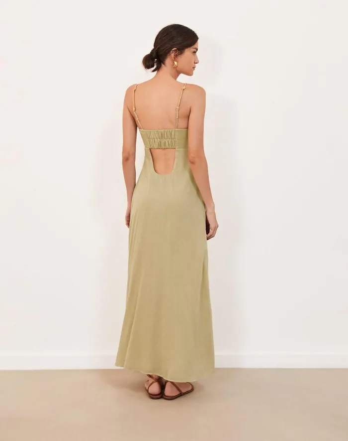 Dresses Women ViX Paula Hermanny Leona Detail Long Dress 8211 Olivine