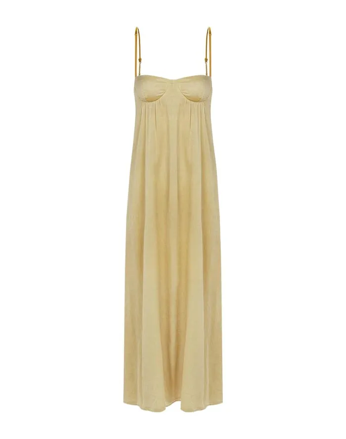 Dresses Women ViX Paula Hermanny Leona Detail Long Dress 8211 Olivine