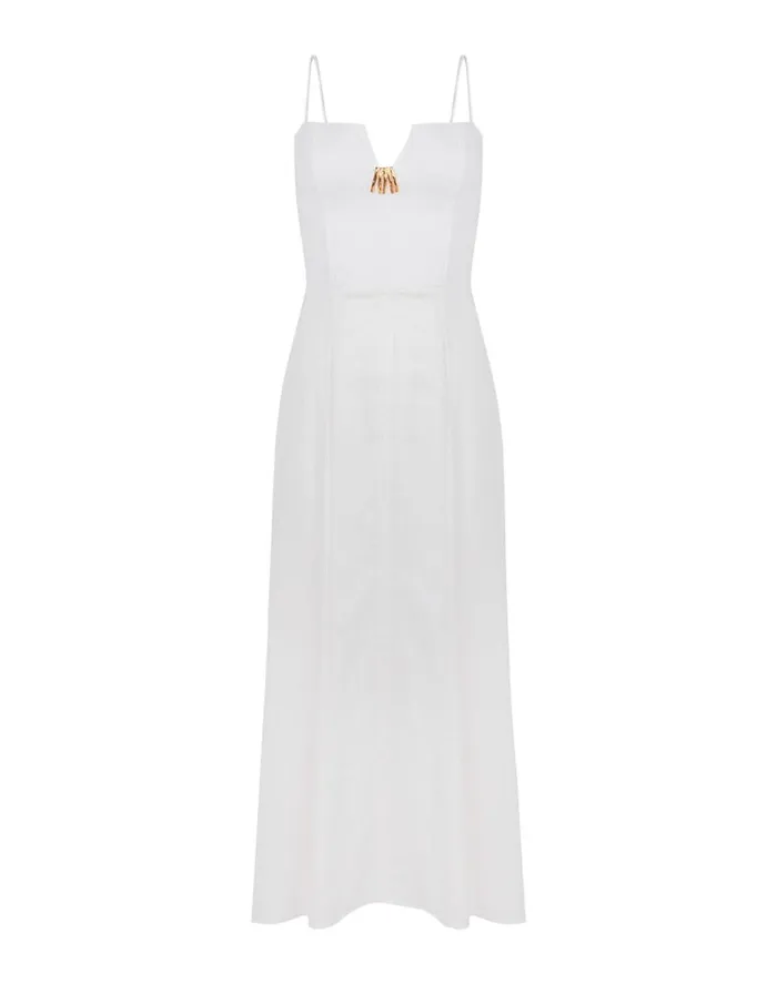 Dresses Women ViX Paula Hermanny Lilith Detail Long Dress 8211 Off White