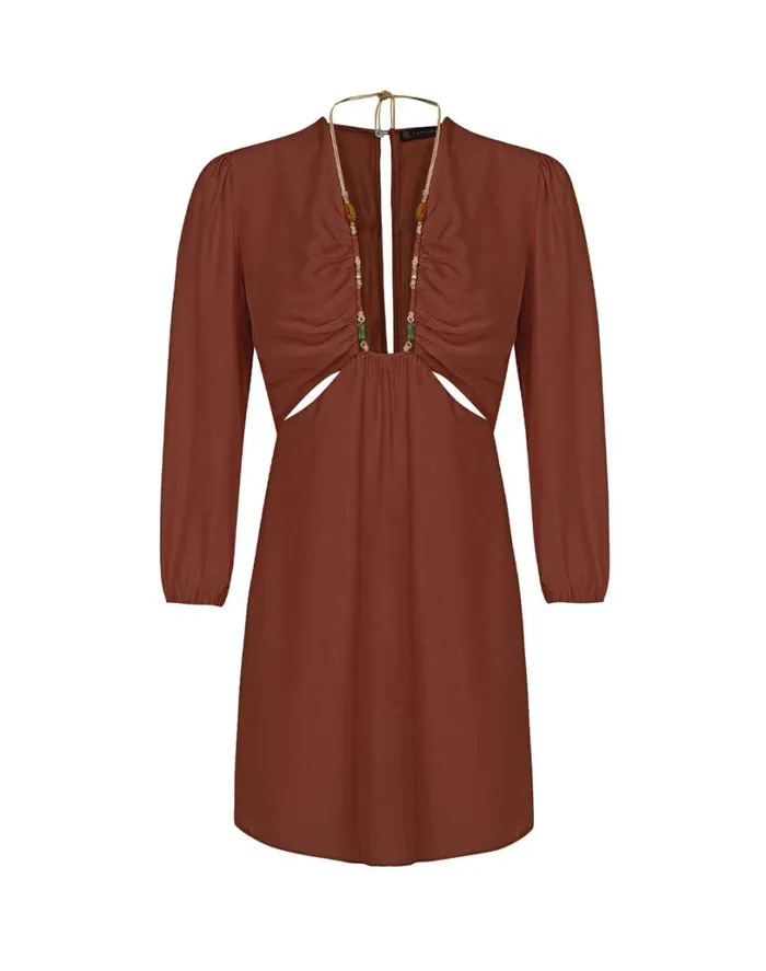 Dresses Women ViX Paula Hermanny Mel Detail Short Dress 8211 Nutshell