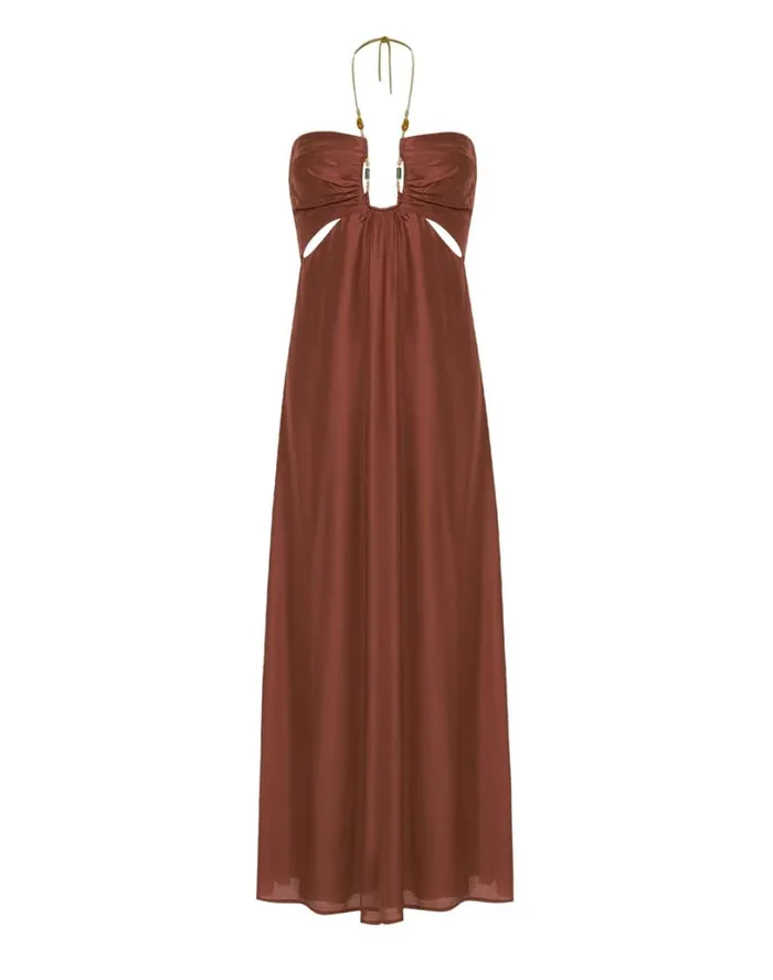 Dresses Women ViX Paula Hermanny Melina Detail Midi Dress 8211 Nutshell