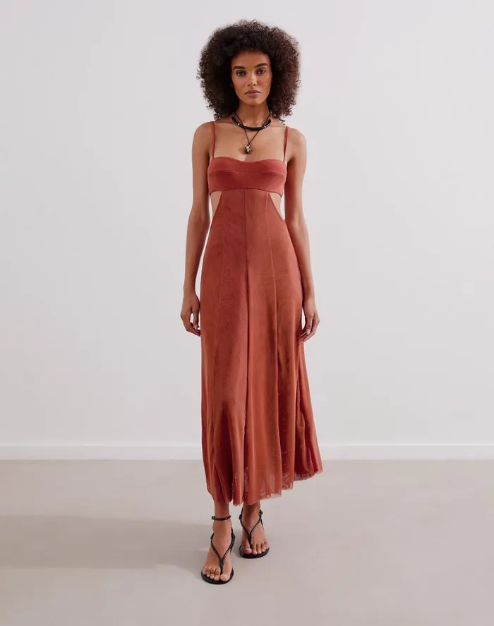 Dresses Women ViX Paula Hermanny Melinda Long Dress 8211 Brick