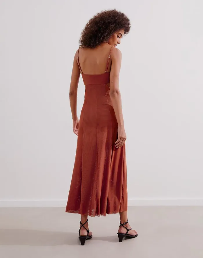 Dresses Women ViX Paula Hermanny Melinda Long Dress 8211 Brick