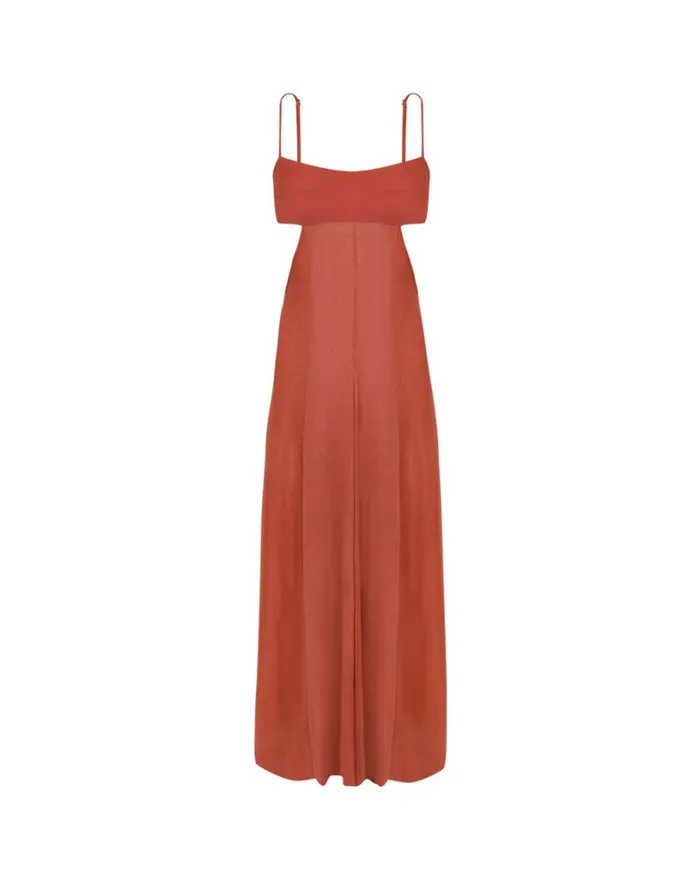 Dresses Women ViX Paula Hermanny Melinda Long Dress 8211 Brick