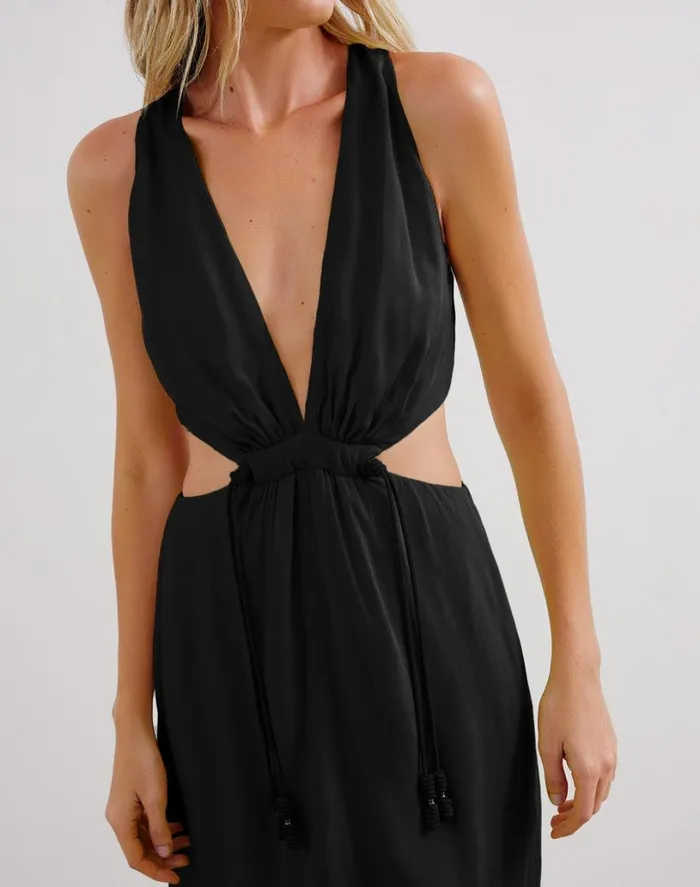 Dresses Women ViX Paula Hermanny Nayara Detail Long Dress 8211 Black