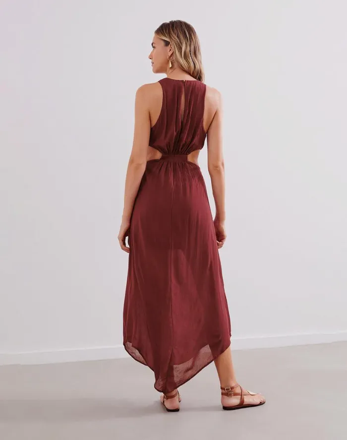 Dresses Women ViX Paula Hermanny Nayara Long Dress 8211 Cranberry