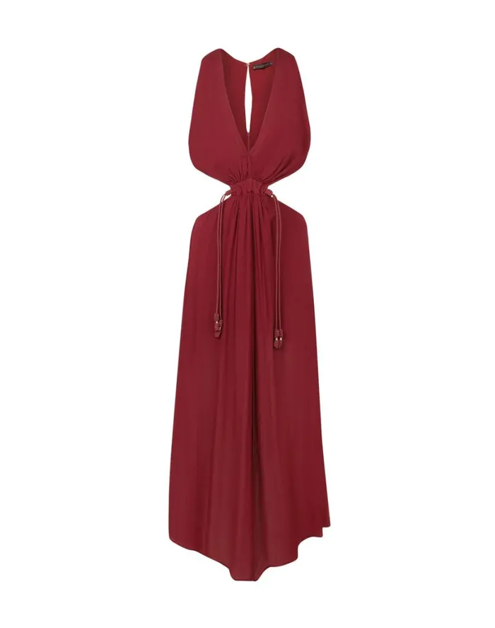 Dresses Women ViX Paula Hermanny Nayara Long Dress 8211 Cranberry