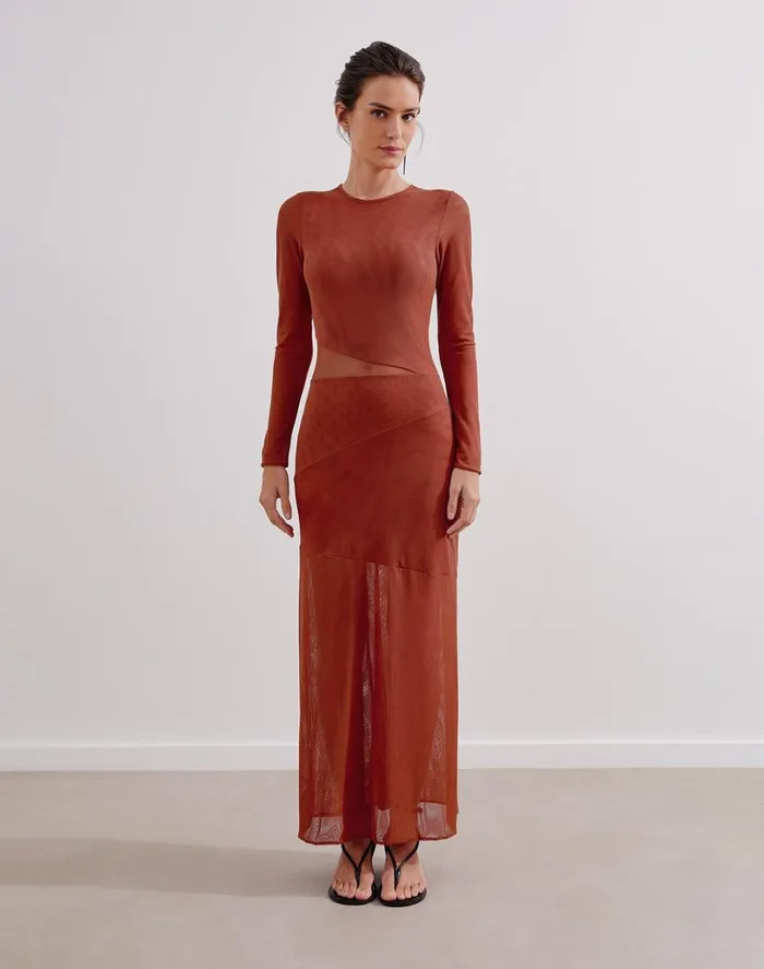 Dresses Women ViX Paula Hermanny Nora Long Dress 8211 Brick