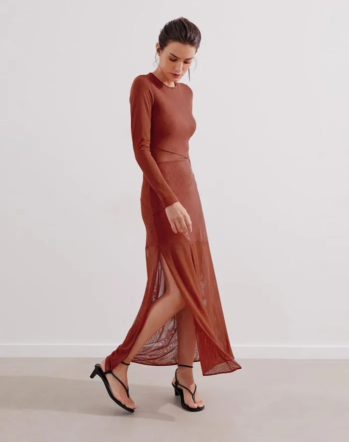 Dresses Women ViX Paula Hermanny Nora Long Dress 8211 Brick