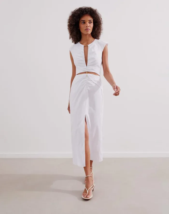 Dresses Women ViX Paula Hermanny Saori Detail Midi Dress 8211 Off White