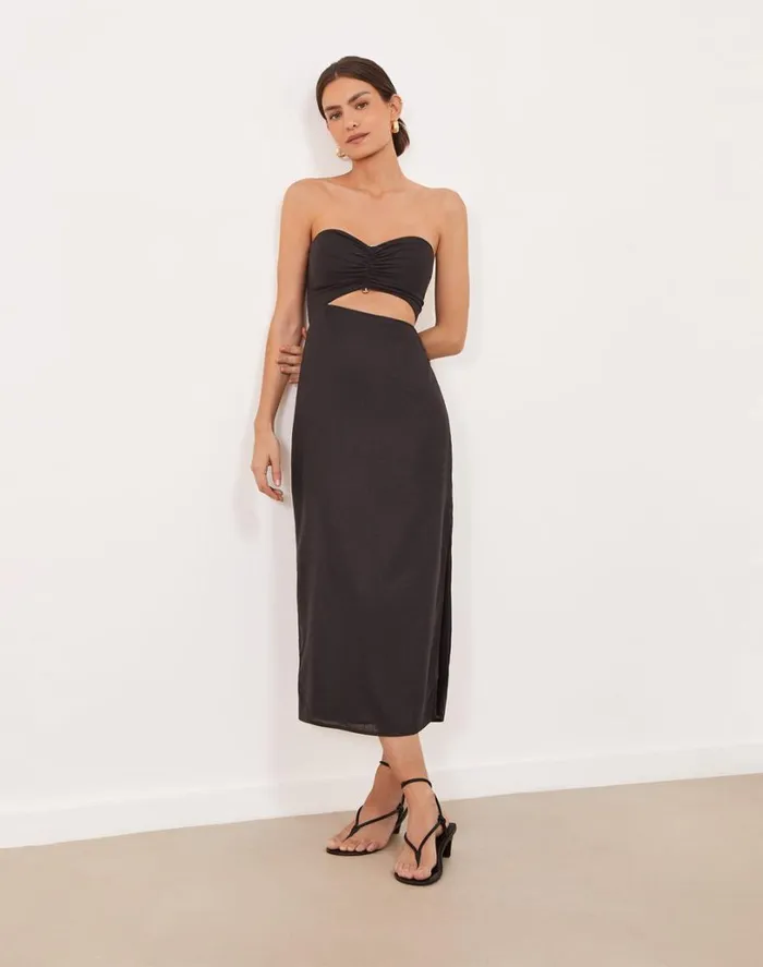 Dresses Women ViX Paula Hermanny Sonny Detail Midi Dress 8211 Black