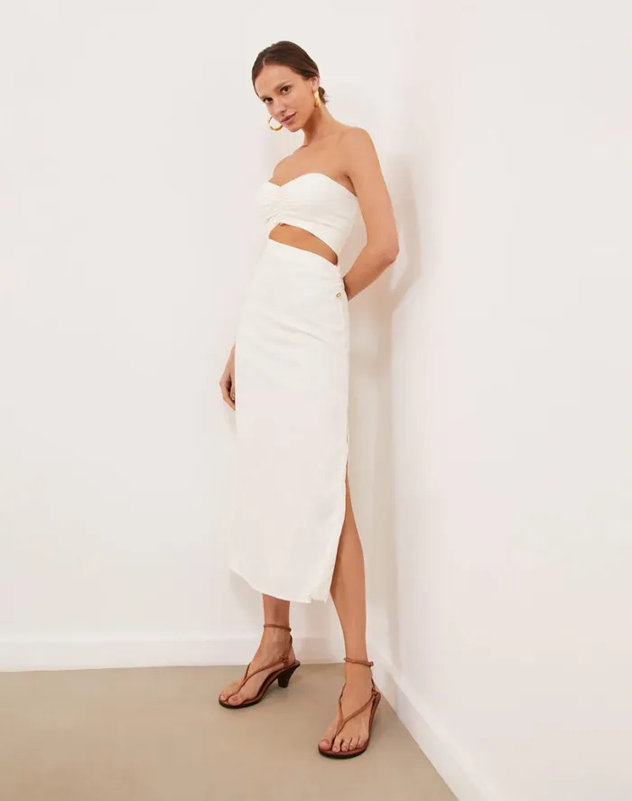 Dresses Women ViX Paula Hermanny Sonny Detail Midi Dress 8211 Off White