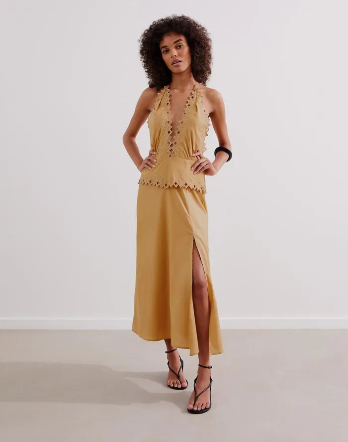 Dresses Women ViX Paula Hermanny Tara Midi Dress 8211 Walnut