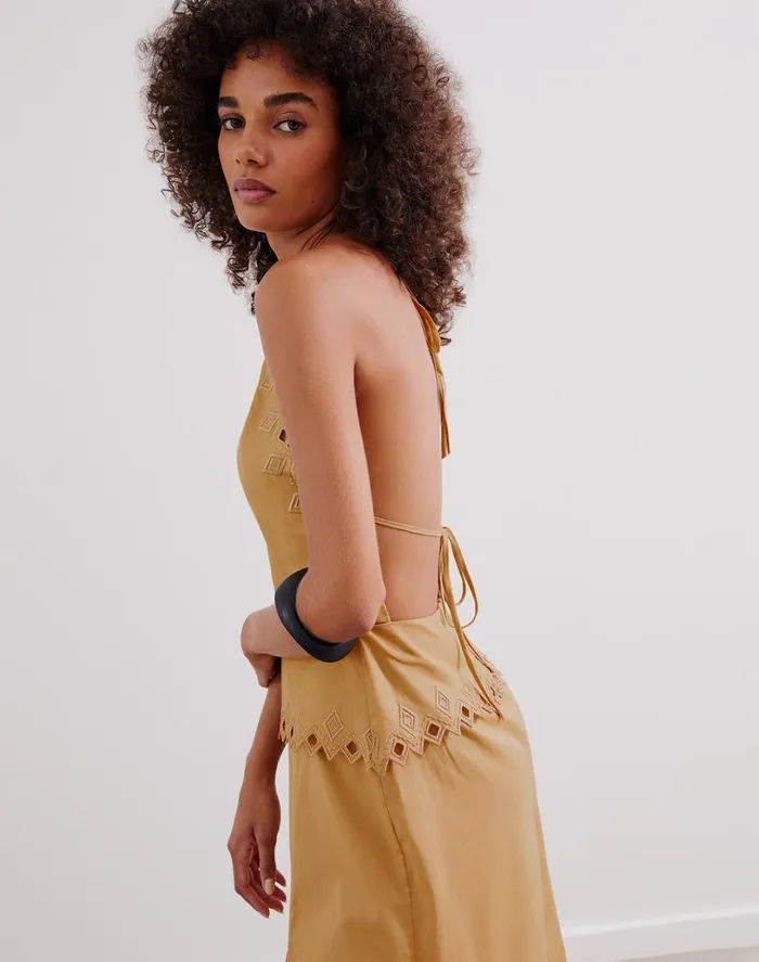 Dresses Women ViX Paula Hermanny Tara Midi Dress 8211 Walnut