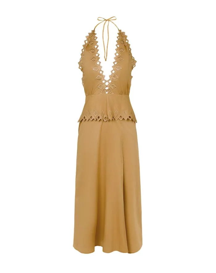 Dresses Women ViX Paula Hermanny Tara Midi Dress 8211 Walnut