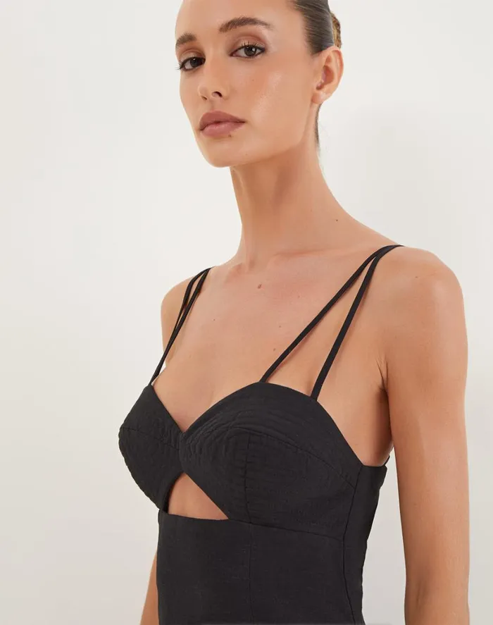 Dresses Women ViX Paula Hermanny Tats Midi Dress 8211 Black