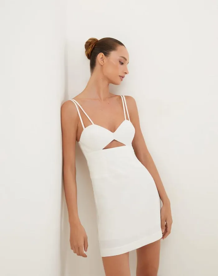 Dresses Women ViX Paula Hermanny Tats Short Dress 8211 Off White