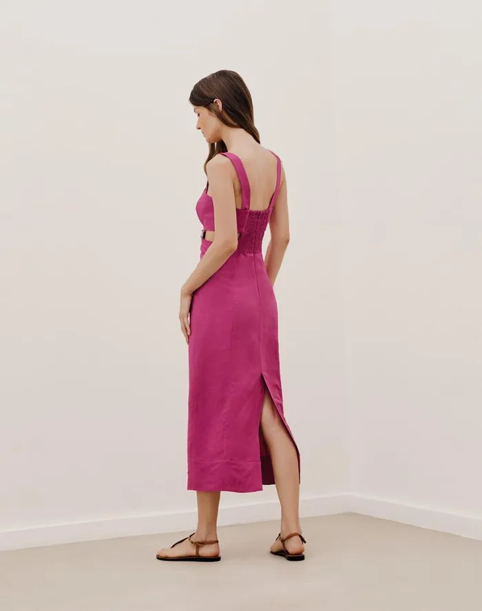 Dresses Women ViX Paula Hermanny Tuane Midi Dress 8211 Bubblegum
