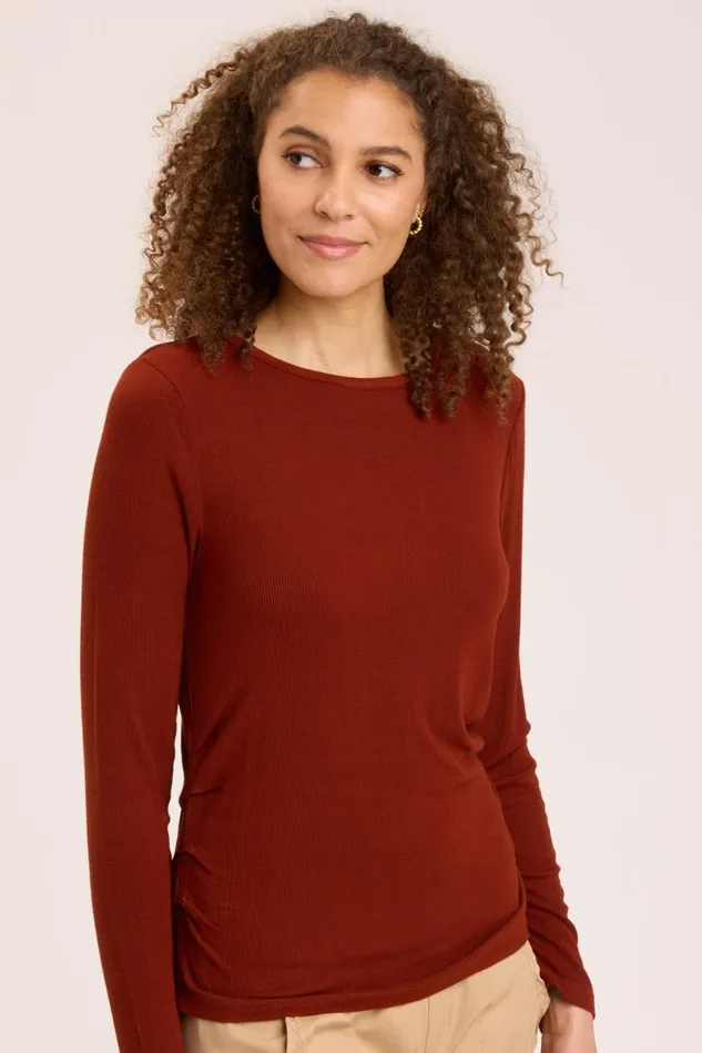 Edie Long Sleeve Campfire Pigment Clothing XCVI ShirtsBlouses