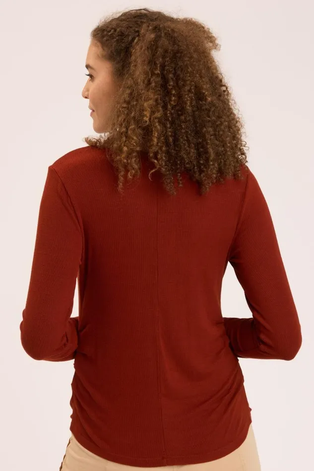 Edie Long Sleeve Campfire Pigment Clothing XCVI ShirtsBlouses