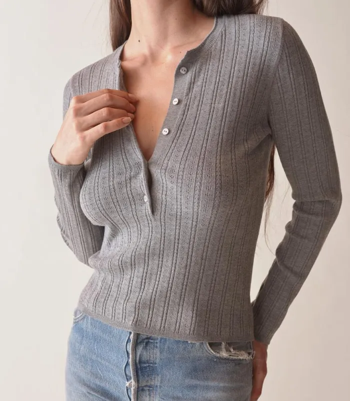 ELLIS HENLEY Heathered Grey Shop DEN Knitwear
