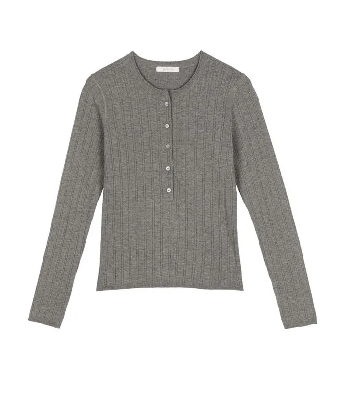 ELLIS HENLEY Heathered Grey Shop DEN Knitwear