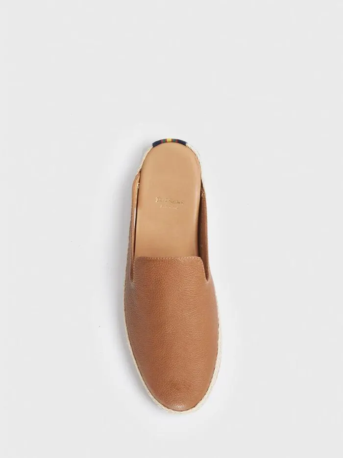 Espadrilles Mens Paul Stuart Miami Leather Espadrille Slide Cognac Espadrilles Mens Paul Stuart Miami Leather Espadrille Slide Cognac
