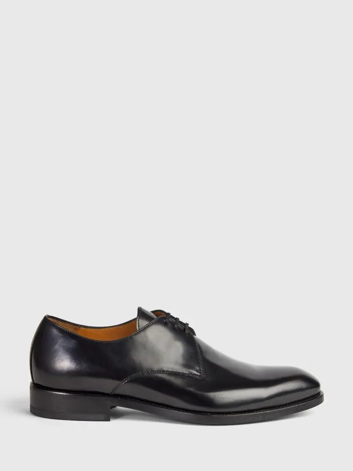Evening Mens Paul Stuart Hancock Plain Toe Blucher Black
