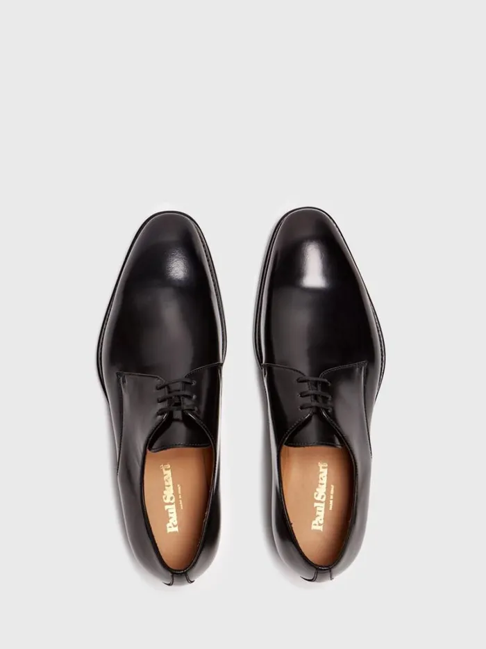 Evening Mens Paul Stuart Hancock Plain Toe Blucher Black Evening Mens Paul Stuart Hancock Plain Toe Blucher Black