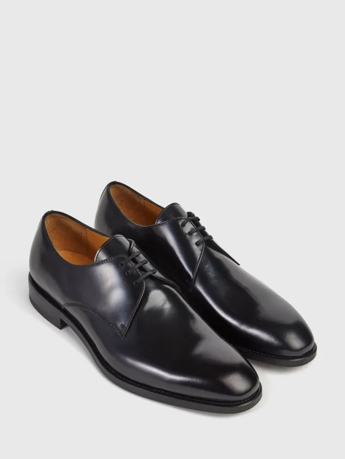 Evening Mens Paul Stuart Hancock Plain Toe Blucher Black Evening Mens Paul Stuart Hancock Plain Toe Blucher Black