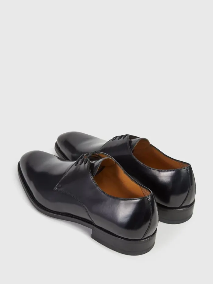 Evening Mens Paul Stuart Hancock Plain Toe Blucher Black Evening Mens Paul Stuart Hancock Plain Toe Blucher Black
