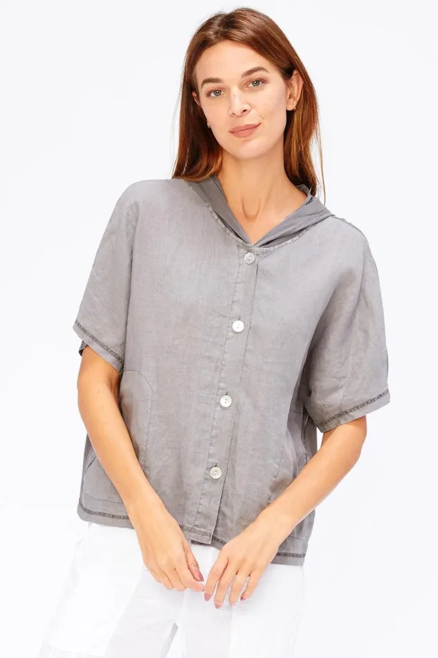 Everly Top Grey Mist Pigment Clothing XCVI ShirtsBlouses