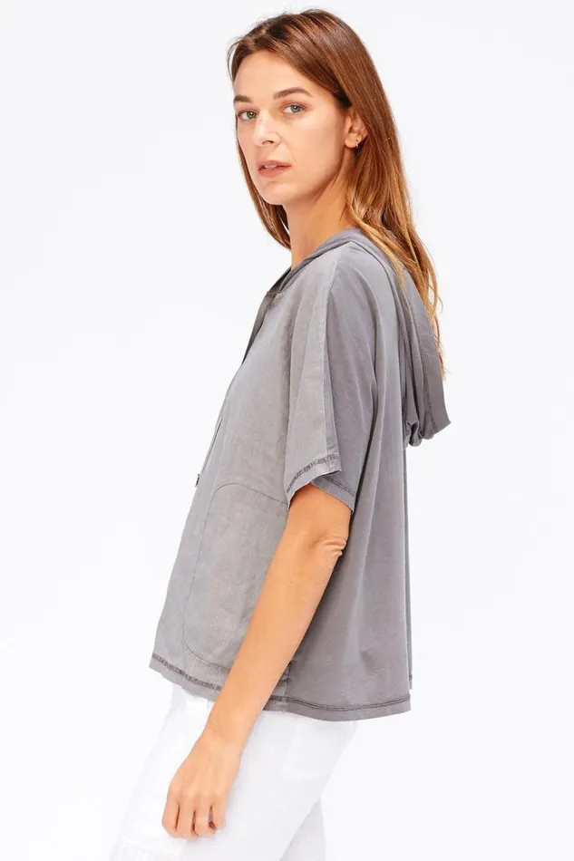 Everly Top Grey Mist Pigment Clothing XCVI ShirtsBlouses