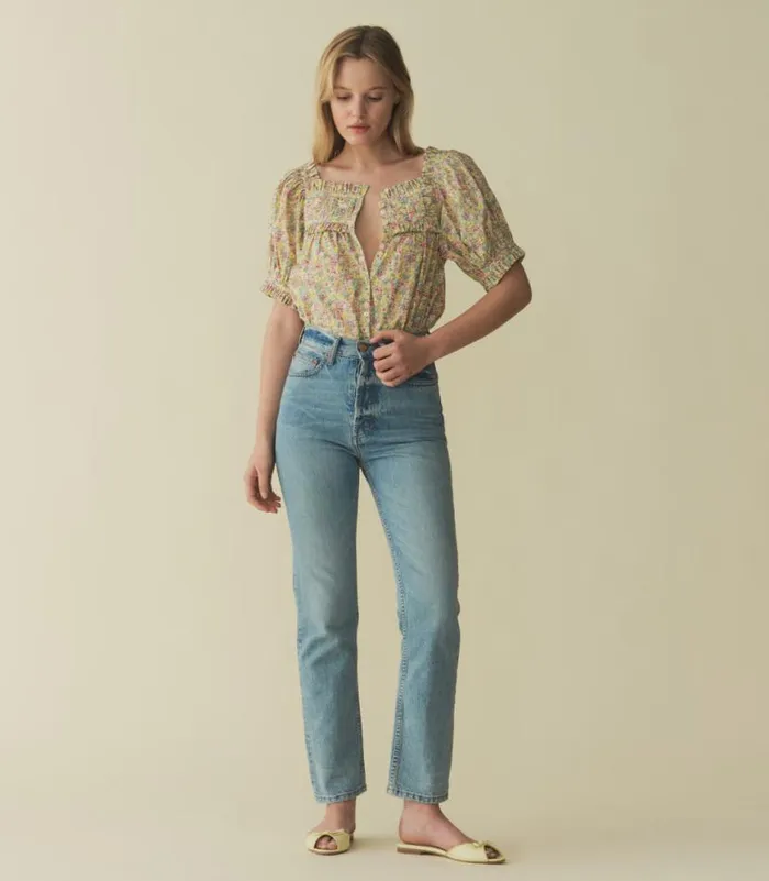 FARLEY TOP Chrysanthemum Sky Floral Shop DEN Tops