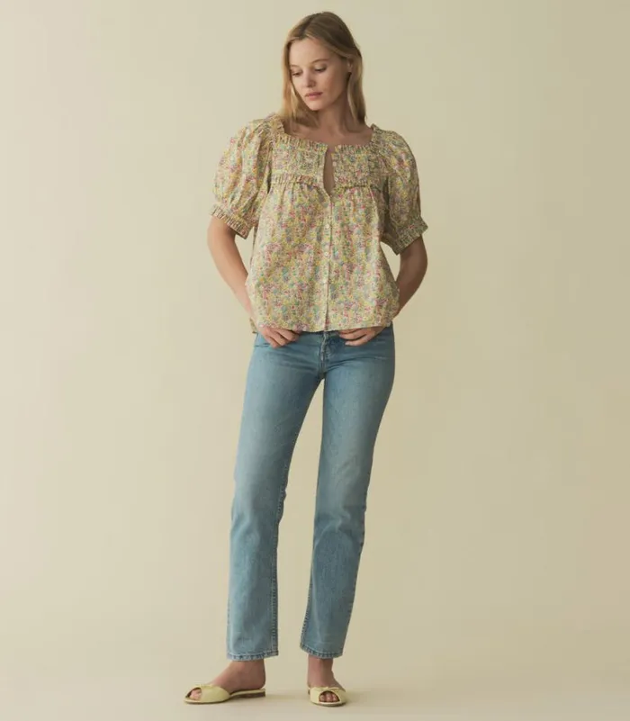 FARLEY TOP Chrysanthemum Sky Floral Shop DEN Tops