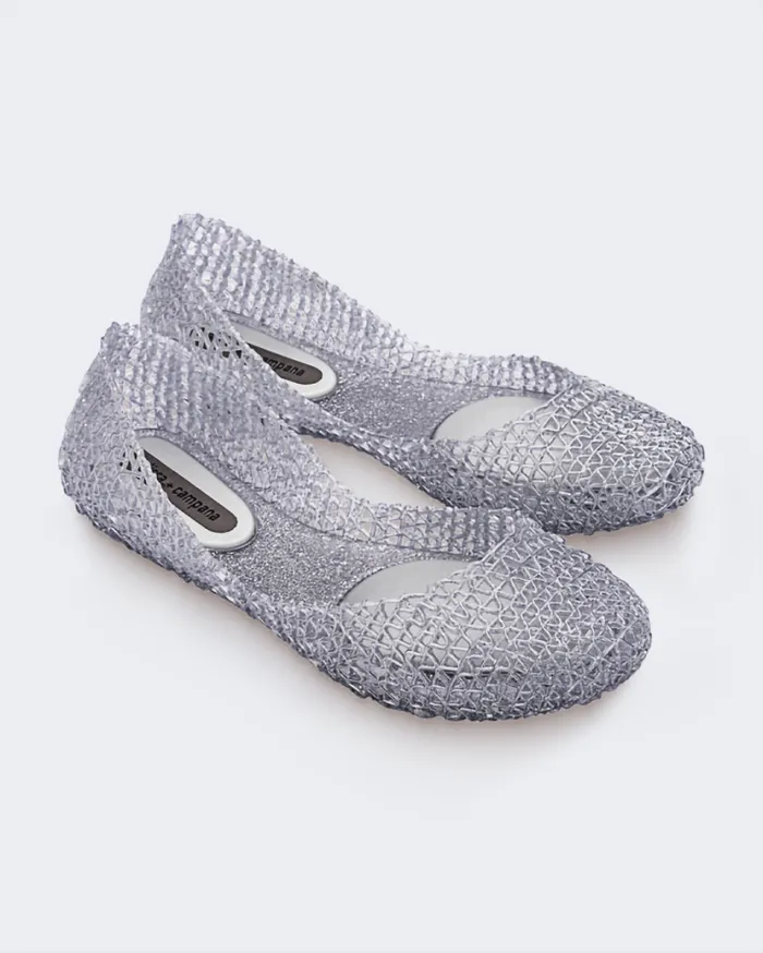 Flats Women Melissa Campana Glitter Silver