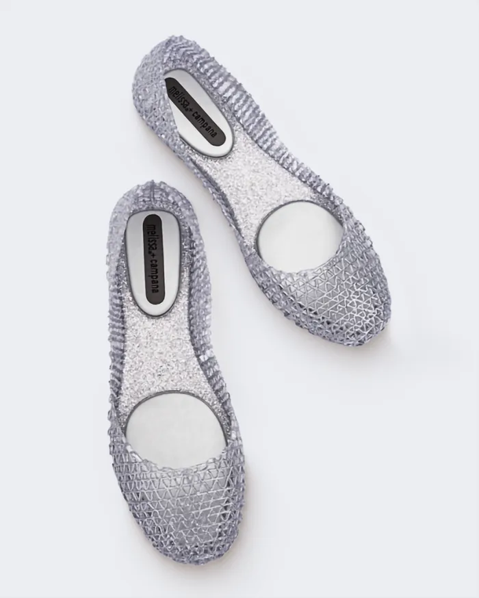 Flats Women Melissa Campana Glitter Silver