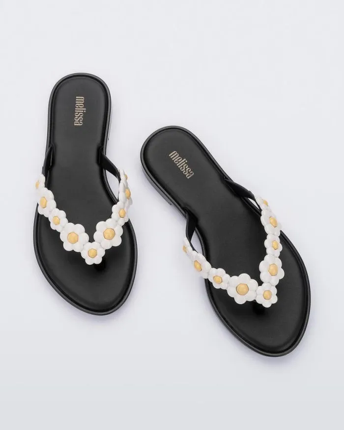 Flip Flops Women Melissa Flip Flop Spring Blackwhite