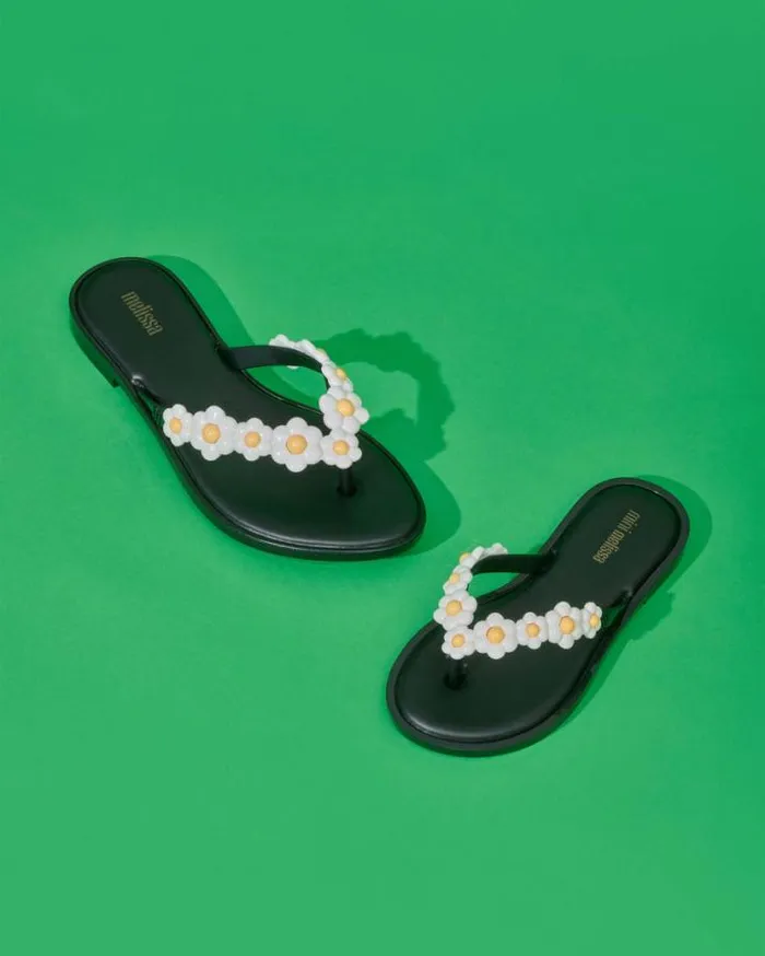 Flip Flops Women Melissa Flip Flop Spring Blackwhite