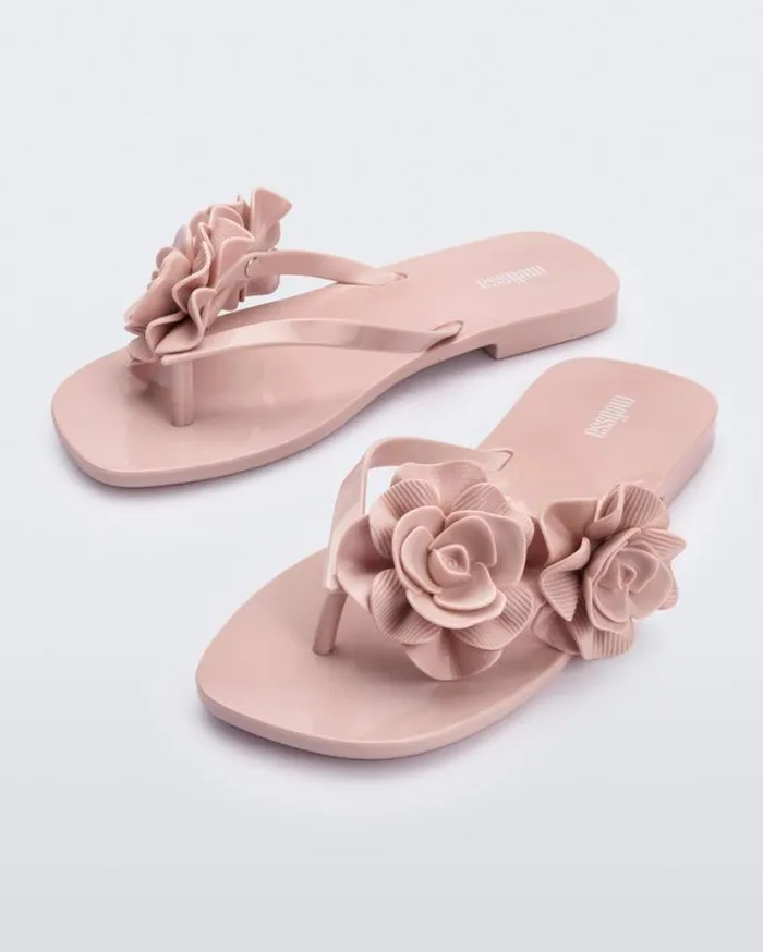 Flip Flops Women Melissa Harmomic Squared Garden Light Pink