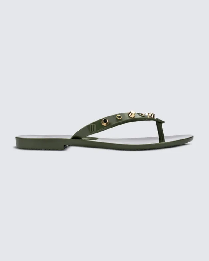 Flip Flops Women Melissa Harmonic Studs Green