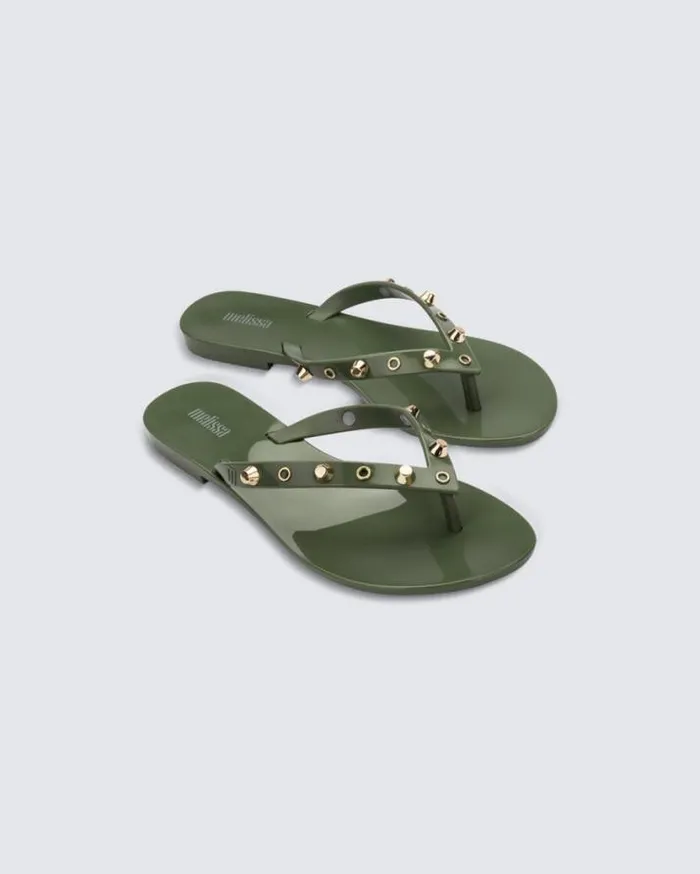 Flip Flops Women Melissa Harmonic Studs Green