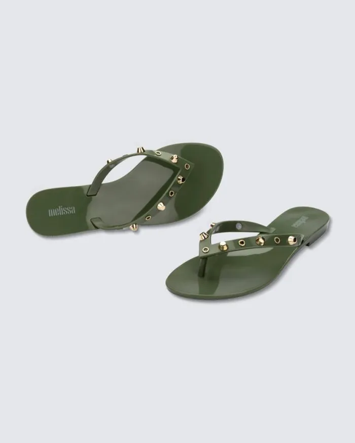 Flip Flops Women Melissa Harmonic Studs Green