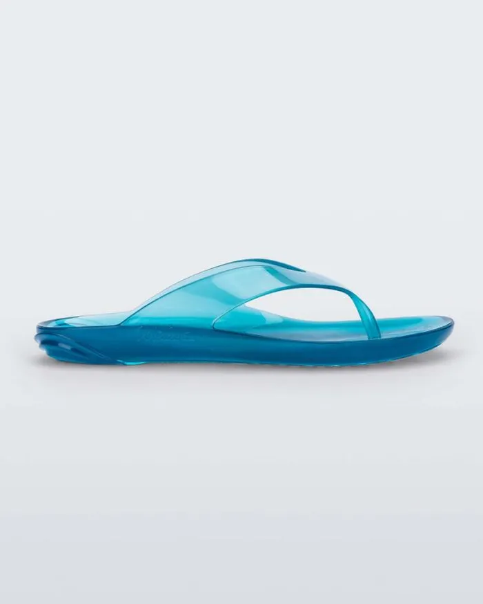 Flip Flops Women Melissa Real Jelly Flip Flop Clear Blue