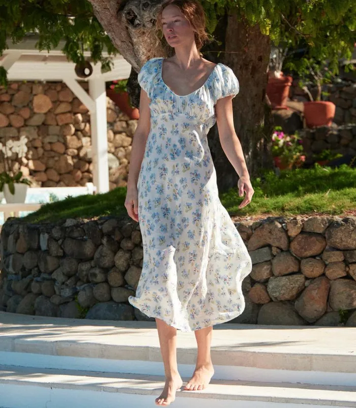 FLORENCIA DRESS Bleu Frolicking Floral Shop DEN Dresses