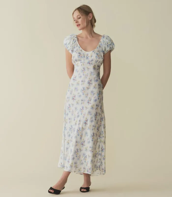 FLORENCIA DRESS Bleu Frolicking Floral Shop DEN Dresses