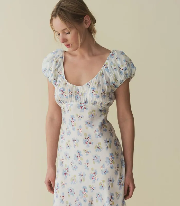 FLORENCIA DRESS Bleu Frolicking Floral Shop DEN Dresses