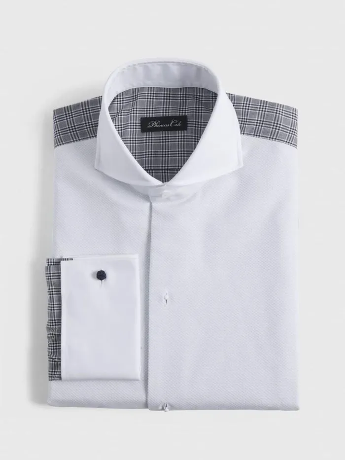 Formal Shop Mens Paul Stuart Bib Front Formal Shirt Blackwhite