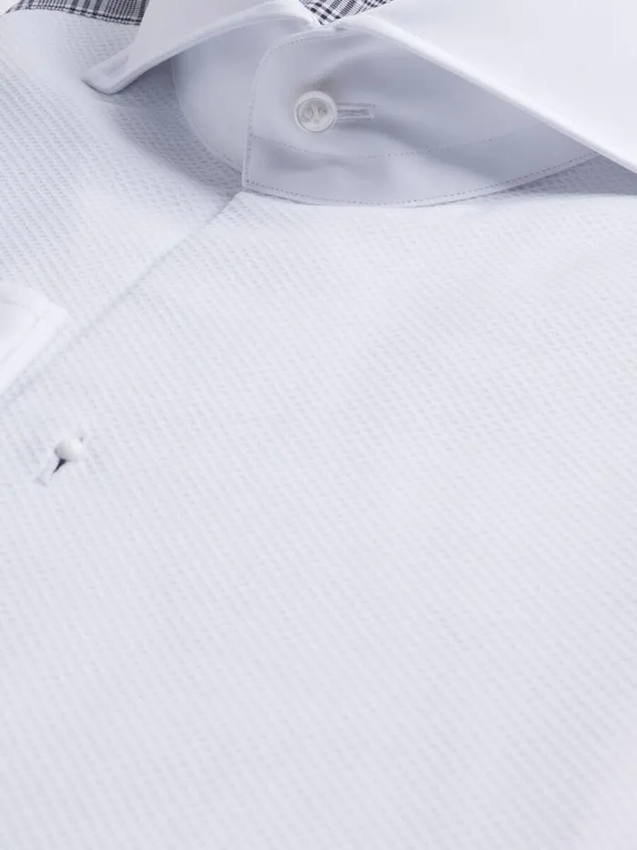 Formal Shop Mens Paul Stuart Bib Front Formal Shirt Blackwhite