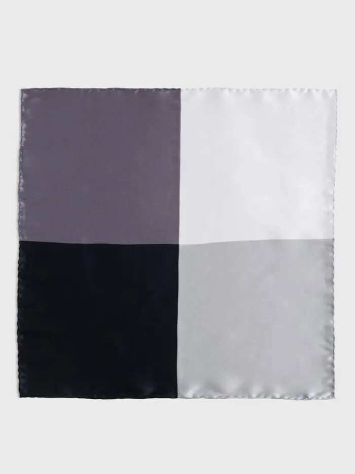 Formal Shop Mens Paul Stuart Four Color Satin Pocket Square Black Formal Shop Mens Paul Stuart Four Color Satin Pocket Square Black
